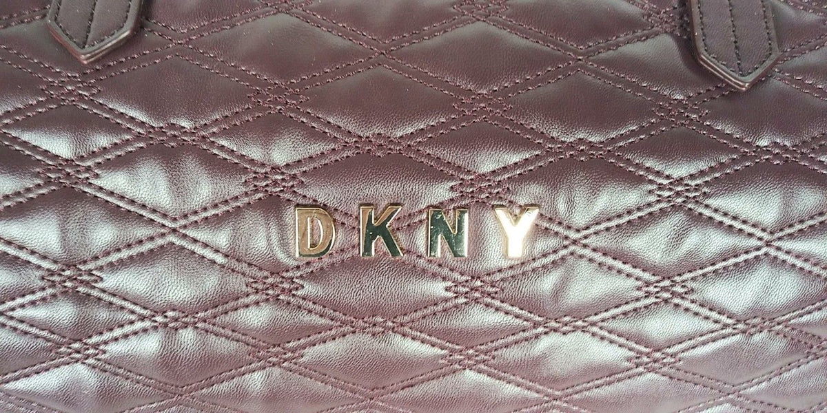 250 DKNY Allure Quilted Barrel Duffle Large Travel Bag Suitcase Gray