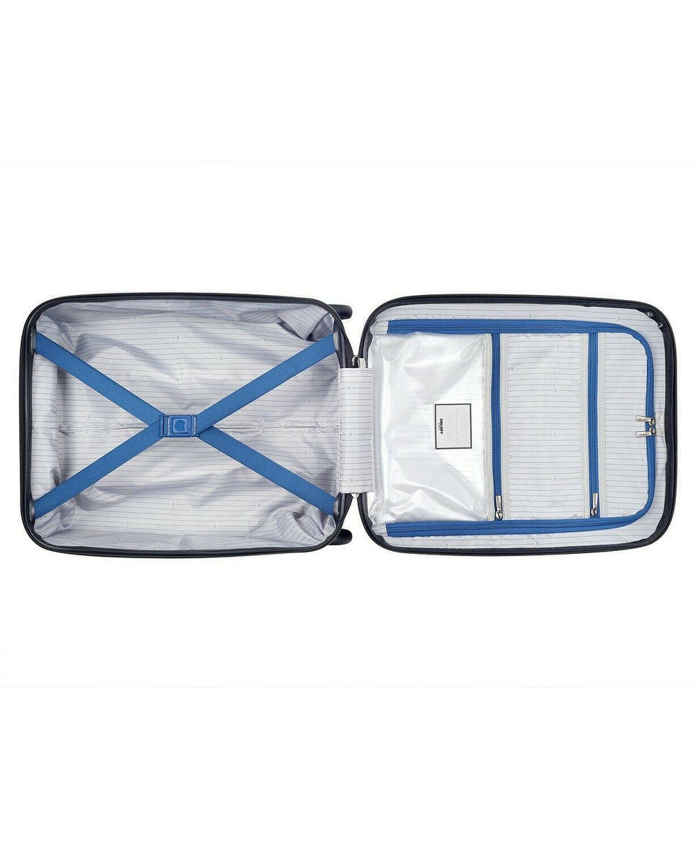 New Delsey Eclipse 18" CarryOn Two Wheel Luggage Hardcase TSA lock Bl