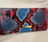 $295 Brahmin Women Leather Snake Print Embossed Heat Rosen Ady Organizer Wallet