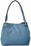 $395 New Michael Kors Women's Raven Large Pebbled Leather Shoulder Bag Blue
