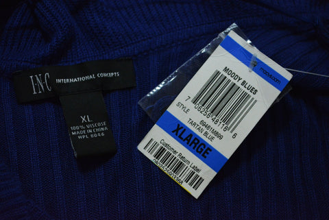 INC International Concepts Long-Sleeve Blue Open Front Ruffled Cardigan Shrug XL - evorr.com
