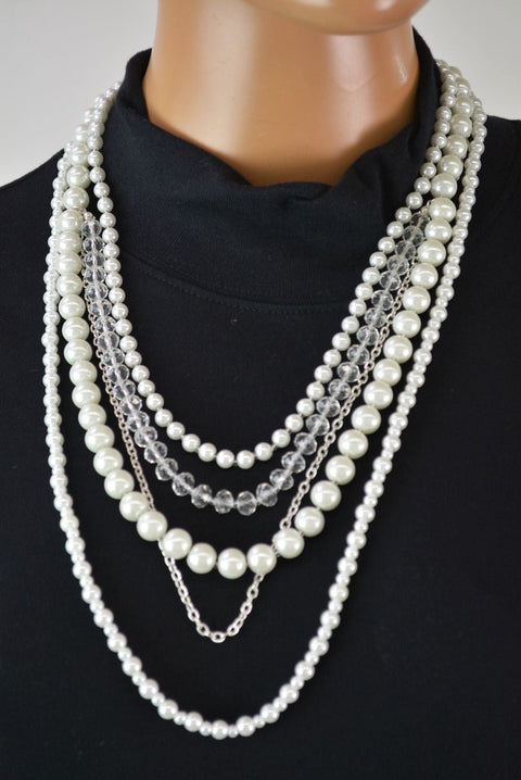 Nordstrom Joe Fresh Women's Multi-Layered Pearl Necklace Chain Fashion Jewelry - evorr.com