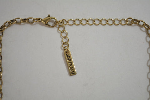 Nordstrom Joe Fresh Womens Gold Embellished Stone Chain Necklace Fashion Jewelry - evorr.com