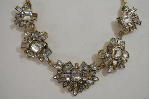 Nordstrom Joe Fresh Womens Gold Embellished Stone Chain Necklace Fashion Jewelry - evorr.com