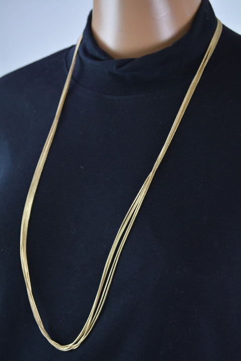 Nordstrom Joe Fresh Women's Multi-Strand Chain-Link Gold Long Necklace Jewelry - evorr.com