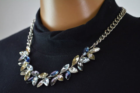 Nordstrom Joe Fresh Womens Silver Chain Embellish Stone Necklace Fashion Jewelry - evorr.com