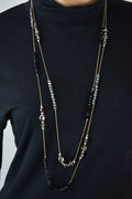 Nordstrom Joe Fresh Women's Gray Gold Long Chain Beads Necklace Fashion Jewelry - evorr.com