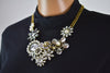 Nordstrom Joe Fresh Womens White Gray Flower Rhinestone Necklace Fashion Jewelry - evorr.com