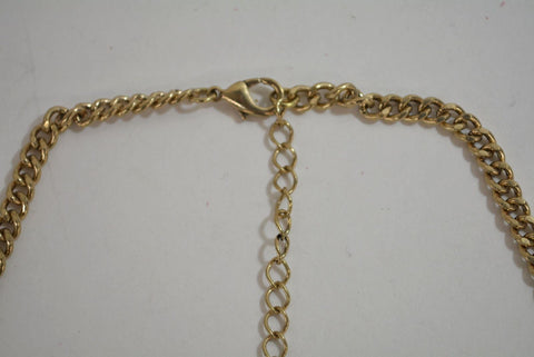Nordstrom Joe Fresh Women's Peach Embellished Chain Bib Necklace Fashion Jewelry - evorr.com