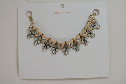 Nordstrom Joe Fresh Women's Peach Embellished Chain Bib Necklace Fashion Jewelry - evorr.com