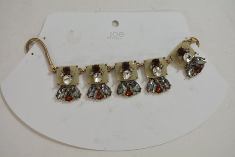 Nordstrom Joe Fresh Women's Brown Gray Rhinestone Chain Necklace Fashion Jewelry - evorr.com