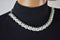 NEW Joe Fresh Women Silver Chain White Stone Ribbon Bib Necklace Fashion Jewelry