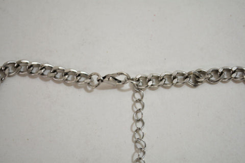 Nordstrom Joe Fresh Women's Silver Engraved Link-Chain Necklace Fashion Jewelry - evorr.com