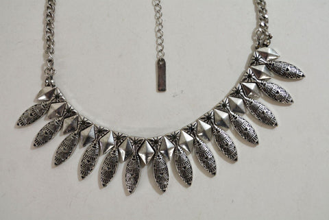 Nordstrom Joe Fresh Women's Silver Engraved Link-Chain Necklace Fashion Jewelry - evorr.com