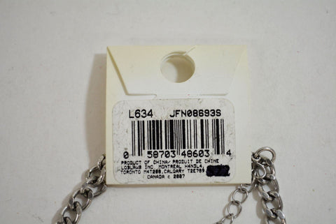Nordstrom Joe Fresh Women's Silver Engraved Link-Chain Necklace Fashion Jewelry - evorr.com