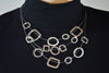 ALFRED SUNG Women Silver Circle Rectangle String Necklace Modern Fashion Jewelry - evorr.com