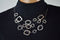ALFRED SUNG Women Silver Circle Rectangle String Necklace Modern Fashion Jewelry - evorr.com