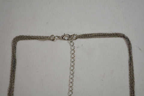 Nordstrom Joe Fresh Women's Black Cut Stone Silver Bib Necklace Fashion Jewelry - evorr.com