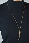 Joe Fresh Women Gold Bullet Pendant Link Chain Necklace Designer Fashion Jewelry