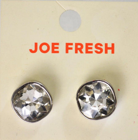 Nordstrom Joe Fresh Womens Silver Cut-Stone Crystal Stud Earring Fashion Jewelry - evorr.com