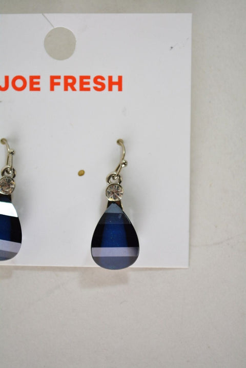 Nordstrom Joe Fresh Women's Blue Crystal Silver Dangle Earrings Fashion Jewelry - evorr.com