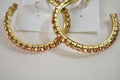 Nordstrom Joe Fresh Women's Gold Brown Rhinestone Hoop Earrings Fashion Jewelry - evorr.com