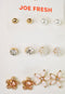 Nordstrom Joe Fresh Womens 6-Pair Gold Pearl Stone Stud Earrings Fashion Jewelry - evorr.com