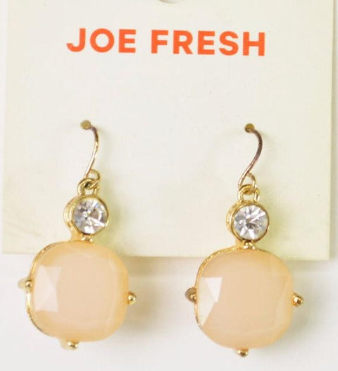 Nordstrom Joe Fresh Women's Peach Square Crystal Dangle Earrings Fashion Jewelry - evorr.com