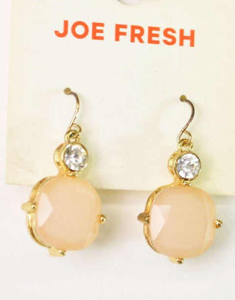 Nordstrom Joe Fresh Women's Peach Square Crystal Dangle Earrings Fashion Jewelry - evorr.com