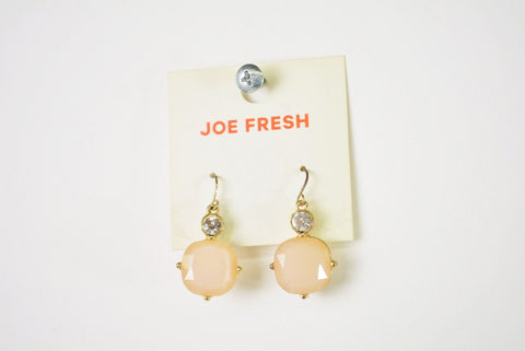 Nordstrom Joe Fresh Women's Peach Square Crystal Dangle Earrings Fashion Jewelry - evorr.com