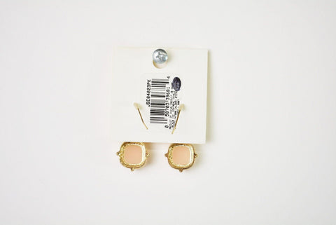 Nordstrom Joe Fresh Women's Peach Square Crystal Dangle Earrings Fashion Jewelry - evorr.com