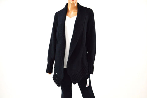 Style&Co. Womens Black Ribbed-Hem Open-Front Shawl-Collar Cardigan Shrug Plus 2X