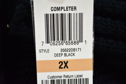 Style&Co. Womens Black Ribbed-Hem Open-Front Shawl-Collar Cardigan Shrug Plus 2X
