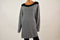 $109 Alfani Women Boat Neck Gray Chevron Jacquard-Knit Tunic Sweater Top Plus 3X