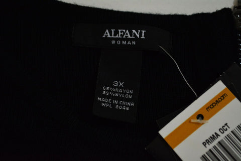 $109 Alfani Women Boat Neck Gray Chevron Jacquard-Knit Tunic Sweater Top Plus 3X