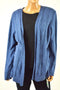 Karen Scott Women's Long-Sleeve Blue Open Front Cable-Knit Cardigan Shrug Top L