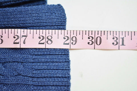 Karen Scott Women's Long-Sleeve Blue Open Front Cable-Knit Cardigan Shrug Top L