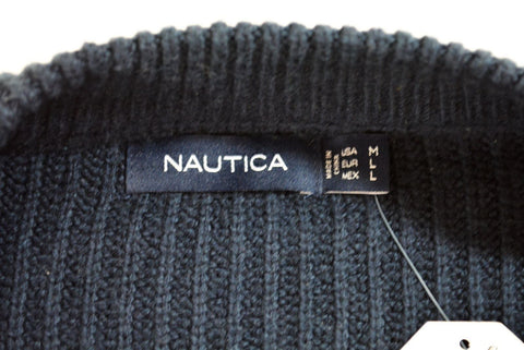 $128 New Nautica Mens Long-Sleeve Blue Zip-Front Shawl Collar Cardigan Sweater M - evorr.com