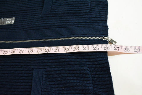 $128 New Nautica Mens Long-Sleeve Blue Zip-Front Shawl Collar Cardigan Sweater M - evorr.com