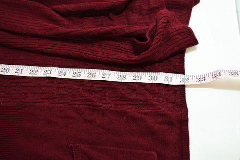 Karen Scott Women's Red Draped Open Front Cable Knit Cardigan Shrug Top Plus 2X