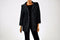 New NY Collection Women's Open Front Black Wing-Collar Knit Cardigan Shrug Top L