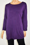 New Karen Scott Women Roll Neck 3/4-Sleeve Purple Knit Tunic Sweater Top Plus 2X