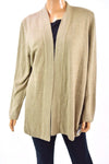 New Karen Scott Womens Long-Sleeve Brown Acrylic Open-Front Cardigan Shrug Top L