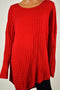 New INC Concepts Womens Wool Blend Red Asymmetric Knit Tunic Sweater Top Plus 3X