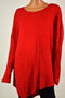 New INC Concepts Womens Wool Blend Red Asymmetric Knit Tunic Sweater Top Plus 3X