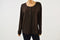 Karen Scott Women Long Slv Cotton Brown Open Front Sweater Cardigan Shrug Top M