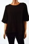 New NY Collection Women Batwing Sleeves Brown Fringed Solid Sweater Top Plus 1X