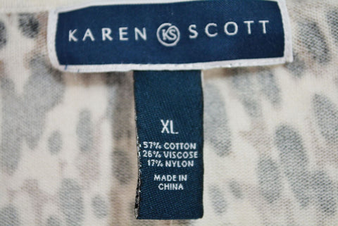 Karen Scott Women's Long Sleeve Multi Printed Button Down Cardigan Shrug Top XL
