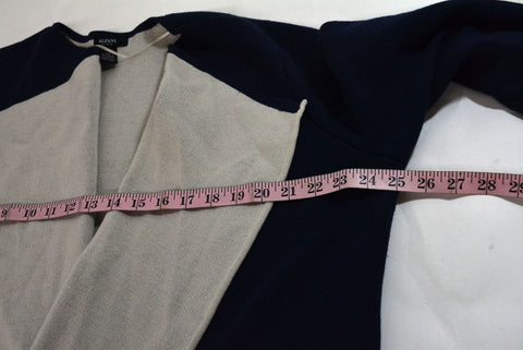 $109! Alfani Women's Blue Open Front Draped Sweater Cardigan Shrug Top Plus 2X - evorr.com
