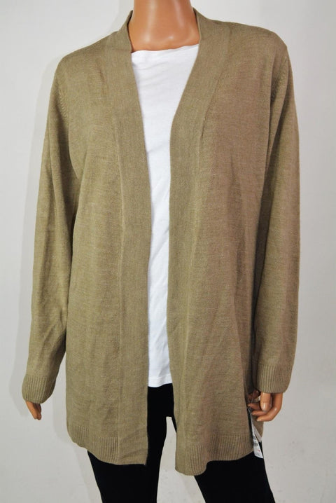 Karen Scott Women's Long Sleeve Brown Open Front Knit Cardigan Shrug Top Plus 3X